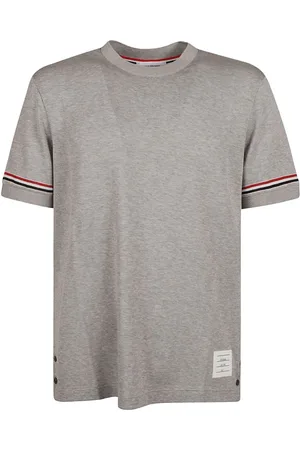 Thom Browne Top, Herre, Grå, M, Uld, Stilfuld T-shirt til mænd og kvinder