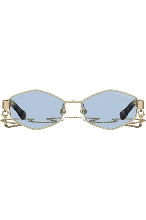 Marc Jacobs Tilbehør, Dame, Gul, 55 MM, Uld, Metal Solbriller Ss25 Stilfuld Mode Blanding