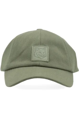 Maison Kitsuné Tilbehør, Herre, Grøn, ONE SIZE, Læder, Rævehoved Læder Patch