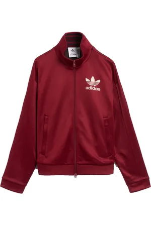 adidas Sweathshirts & Hoodies, Dame, Lilla, S, Polyester, Burgundy Track Jacket med Sideprint