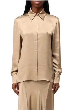 Alberta Ferretti Bluser & Skjorter, Dame, , XS, Elegant Grå Silkeskjorte Langærmet