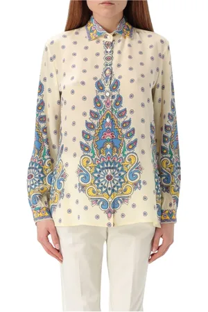 Etro Bluser & Skjorter, Dame, Flerfarvet, XL, Silke Paisley Print Skjorte