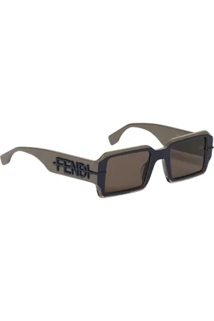 Fendi Tilbehør, Herre, Brun, 52 MM, Brun Firkantet Stel Solbriller