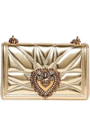 Dolce & Gabbana Taske, Dame, Gul, ONE SIZE, Uld, Quiltet Skuldertaske med Kæderem