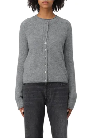 Pinko Strik, Dame, Grå, XS, Uld, Luksuriøs Grå Alpaka Uld Sweater