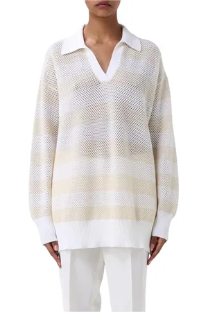 Fabiana Filippi Strik, Dame, , XS, Elegant Mesh Polo Sweater