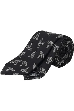 Vivienne Westwood Tilbehør, Herre, Sort, ONE SIZE, Sort Silke Mønstret Slips