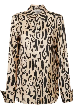 Sportmax Bluser & Skjorter, Dame, Flerfarvet, XS, Silke Frontknap Skjorte Armony