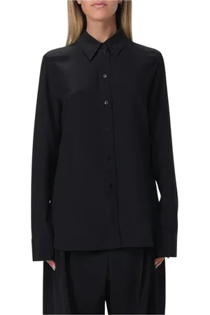Stella McCartney Bluser & Skjorter, Dame, Sort, M, Elegant Sort Skjorte med Krave