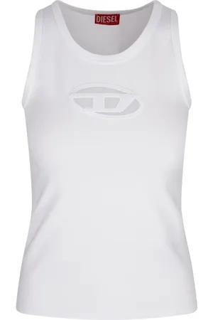 Diesel Top, Dame, Hvid, S, Bomuld, Hvid Top med Broderi