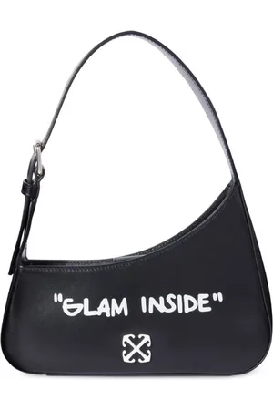 OFF-WHITE Taske, Dame, Sort, ONE SIZE, Læder, Sort Læder Crossbody Taske med Lommer