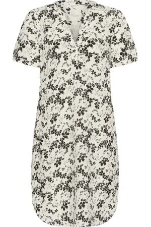 Part Two Kjole, Dame, Sort, XL, Uld, Sort Blomsterprint Kjole