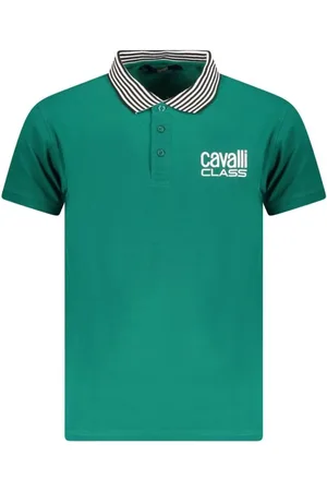 Roberto Cavalli Top, Herre, Grøn, 2XL, Bomuld, Grøn Bomuld Polo Skjorte Klassisk Design