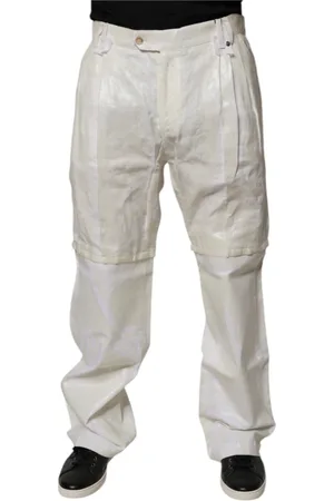 Dolce & Gabbana Jeans, Herre, Hvid, M, Denim, Hvidt Linned Straight Denim Jeans