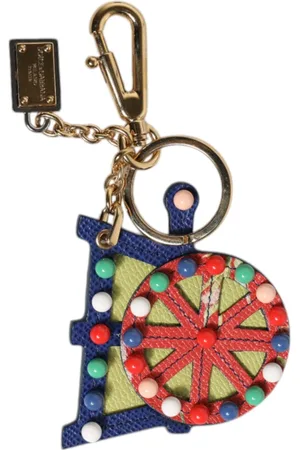Dolce & Gabbana Tilbehør, Dame, Flerfarvet, ONE SIZE, Uld, Multifarvet Guld Tone Carretto Nøglering