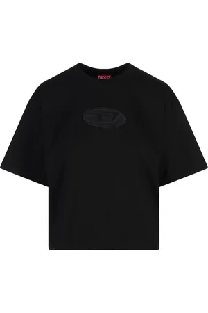 Diesel Top, Dame, Sort, S, Sort T-Buxt-Crop-Od T-Shirt