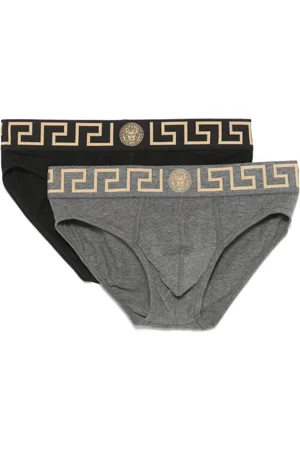 VERSACE Undertøj, Herre, Sort, S, Bomuld, Undertøjspakke med signatur Greca-detaljer