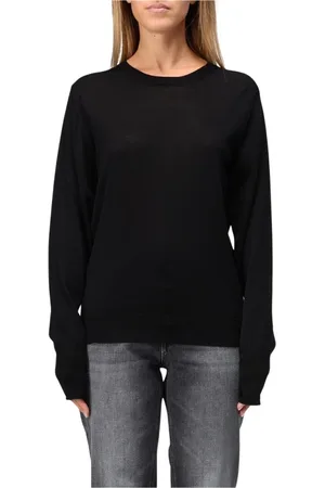 Golden Goose Strik, Dame, Sort, S, Uld, Sort Merinould Pullover Sweater