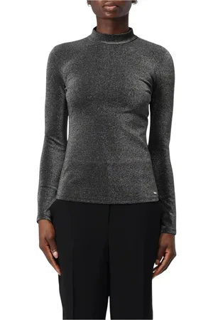 Armani Exchange Top, Dame, Grå, M, Sølv Glitter Sweater