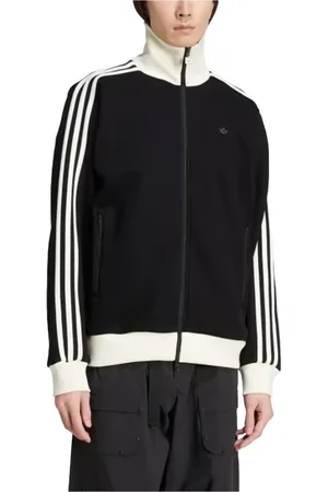 adidas Sweathshirts & Hoodies, Herre, Sort, L, Uld, Premium Track Top Sort Stilfuld Funktionel Jakke
