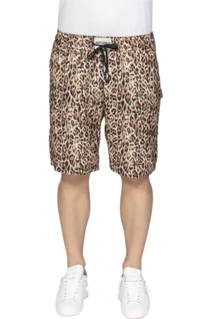 Roberto Cavalli Shorts, Herre, Flerfarvet, L, Leopard Print Bermuda Shorts