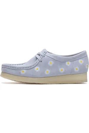 Clarks Sko, Dame, Grå, 37 1/2 EU, Suede, Wallabee Cloud Grey Broderisko