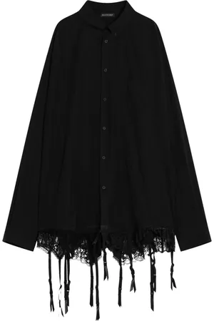 Balenciaga Bluser & Skjorter, Dame, Sort, 2XS, Uld, Langærmet skjorte