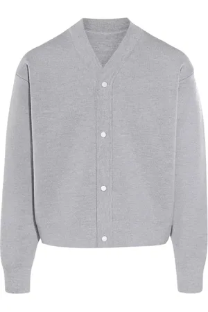 Jacquemus Strik, Herre, Grå, XL, Uld, Grå knap-op cardigan