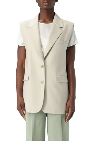 Golden Goose Jakke, Dame, Gul, 2XS, Linned, Gul Creme Ærmeløs Blazer Vest