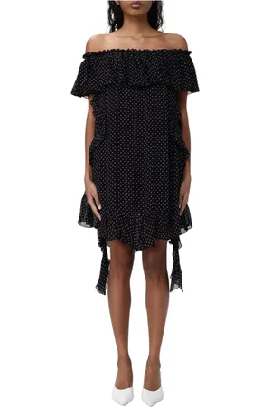 ANIYE BY Kjole, Dame, Sort, M, Chiffon, Sort prikket minikjole