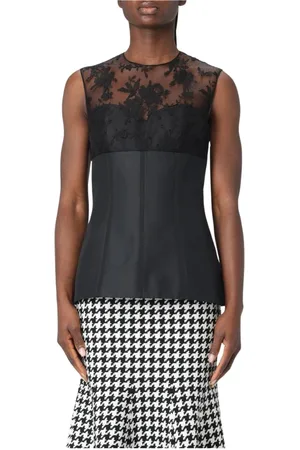 Alexander McQueen Top, Dame, Sort, XS, Elegant Blonde med Blonder