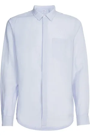 Calvin Klein Skjorte, Herre, Blå, M, Bomuld, Linnedbomuld Regular Skjorte Lyseblå