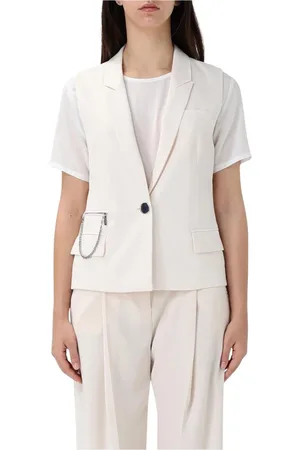 Armani Exchange Jakke, Dame, Hvid, S, Elegant Chain Detail Sort Vest
