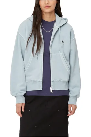 Carhartt Sweathshirts & Hoodies, Dame, Blå, M, Bomuld, Nelson Hættetrøje i Dusty Ice