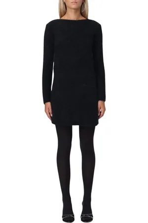 BLUMARINE Kjole, Dame, Sort, S, Uld, Elegant Sweaterkjole
