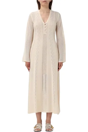 Twin-Set Kjole, Dame, , S, Kaffe Blonde Maxi Kjole