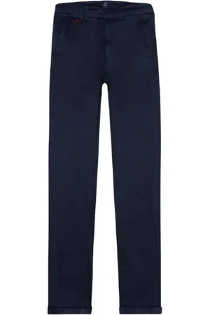 sartoria tramarossa Jeans, Herre, Blå, W35, Bomuld, Blå Bukser med Amerikansk Lommedesign