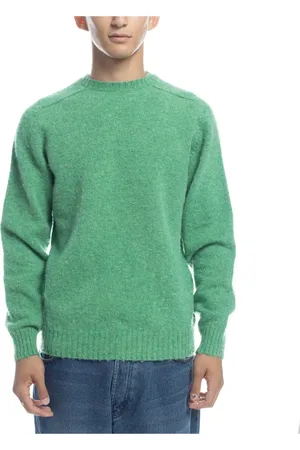 Edmmond Studios Strik, Herre, Grøn, L, Uld, Shetland Sweater