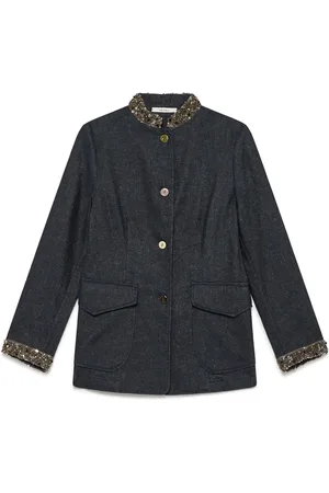 Maliparmi Jakke, Dame, Blå, XL, Denim, Denim jakke i mørkeblå