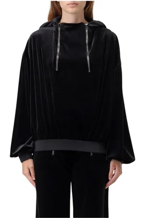 Tom Ford Sweathshirts & Hoodies, Dame, Sort, 3XS, Luksuriøs Velour Hoodie