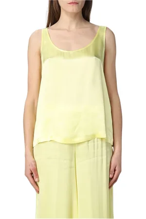 SEMICOUTURE Top, Dame, Gul, XL, Fuchsia Silke Tank Top og Bukser Sæt