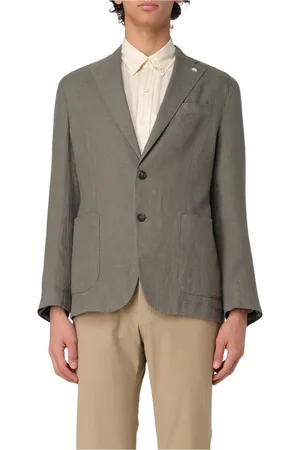 Manuel Ritz Jakke, Herre, Grøn, 3XL, Linned, Grøn Linned Blazer Jakke