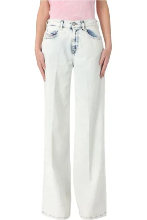 Diesel Jeans, Dame, Blå, W26, Bomuld, WideLeg Acid Wash Jeans