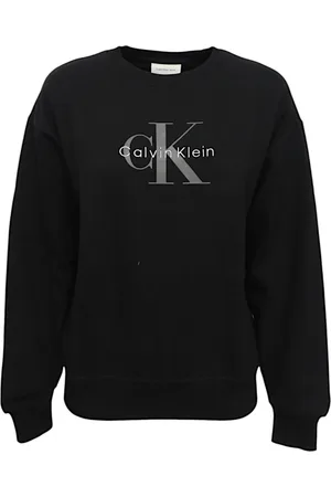 Calvin Klein Sweathshirts & Hoodies, Dame, Sort, L, Bomuld, Bomuld Logo Sweatshirt Hættetrøje