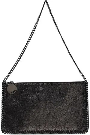 Stella McCartney Taske, Dame, Sort, ONE SIZE, Uld, Elegant Metallic Chain Strap Clutch