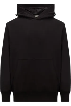 Moncler Sweathshirts & Hoodies, Herre, Sort, L, Bomuld, Justerbar hættetrøje med logo stropper