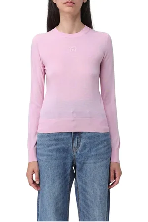 Alexander Wang Strik, Dame, Lyserød, L, Uld, Merino Wool Crew Neck Sweater