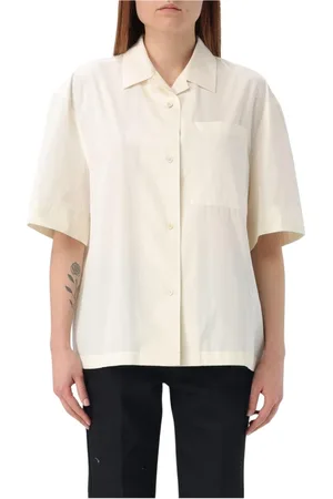 Jil Sander Bluser & Skjorter, Dame, Hvid, XS, Klassisk Hvid Kortærmet Skjorte