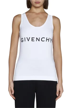 Givenchy Top, Dame, Hvid, M, Bomuld, Logo Tank Top Hvid Kvinde