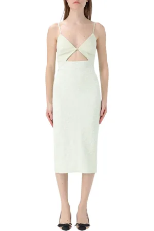 Elisabetta Franchi Kjole, Dame, Grøn, XL, Polyester, Blonder Midi Kjole Mint Kvinder Mode
